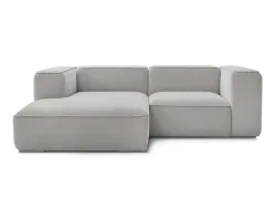 Ecksofa BOBOCHIC ZEPHYR Stoff mit Textur hellgrau