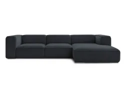 Ecksofa BOBOCHIC ZEPHYR Stoff mit Textur dunkelblau
