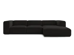 Ecksofa BOBOCHIC ZEPHYR Stoff mit Textur schwarz