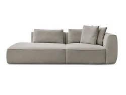 3er Sofa BOBOCHIC LEOPOLD Stoff mit Textur taupe