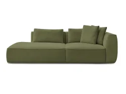 3er Sofa BOBOCHIC LEOPOLD Stoff mit Textur dunkelgrün