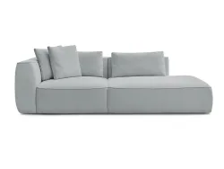 3er Sofa BOBOCHIC LEOPOLD Stoff mit Textur hellgrau