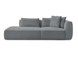 3er Sofa BOBOCHIC LEOPOLD Stoff mit Textur dunkelgrau