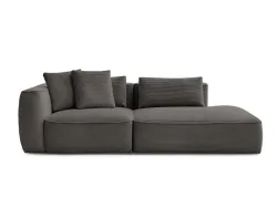 3er Sofa BOBOCHIC LEOPOLD Cord-Stoff taupe