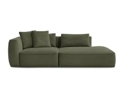 3er Sofa BOBOCHIC LEOPOLD Cord-Stoff hellgrün