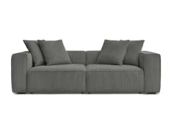3er Sofa BOBOCHIC NINA Cord-Stoff dunkelgrau