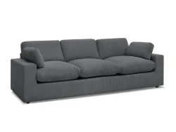 3er Sofa BOBOCHIC BELAIR Cord-Stoff dunkelgrau