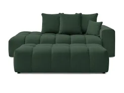 3er Sofa mit Hocker BOBOCHIC MONT-BLANC Stoff chiniert grün