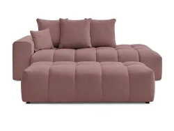 3er Sofa mit Hocker BOBOCHIC MONT-BLANC Stoff chiniert rosa