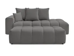 3er Sofa mit Hocker BOBOCHIC MONT-BLANC Stoff chiniert dunkelgrau