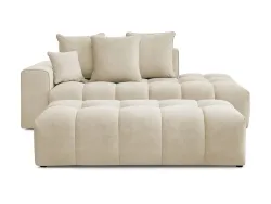 3er Sofa mit Hocker BOBOCHIC MONT-BLANC Samt beige