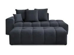 3er Sofa mit Hocker BOBOCHIC MONT-BLANC Samt dunkelblau