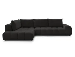 Ecksofa BOBOCHIC EVEREST Stoff mit Textur schwarz