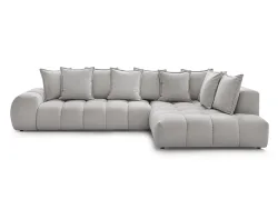 Ecksofa BOBOCHIC EVEREST Stoff mit Textur hellgrau