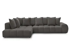 Ecksofa BOBOCHIC EVEREST Stoff mit Textur dunkelgrau