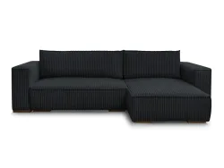 Ecksofa BOBOCHIC CHELSEA Cord-Stoff schwarz