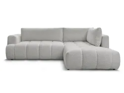Ecksofa BOBOCHIC FUJI Boucle-Stoff hellgrau