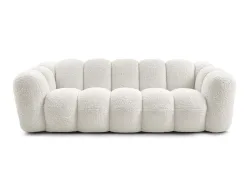 3er Sofa BOBOCHIC HIPPOLYTE Boucle-Stoff weiss