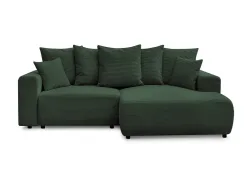Ecksofa BOBOCHIC ATILLA Cord-Stoff dunkelgrün