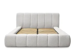 Kastenbett BOBOCHIC DENALI 160x200cm boucle-stoff hellgrau
