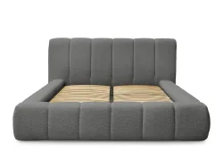 Kastenbett BOBOCHIC DENALI 180x200cm boucle-stoff dunkelgrau