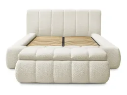 Kastenbett mit Bettkasten BOBOCHIC DENALI 160x200cm boucle-stoff weiss