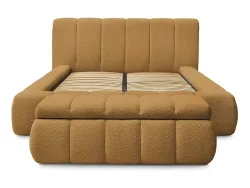 Kastenbett mit Bettkasten BOBOCHIC DENALI 160x200cm boucle-stoff gelb