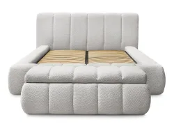 Kastenbett mit Bettkasten BOBOCHIC DENALI 160x200cm boucle-stoff hellgrau