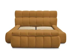 Kastenbett mit Bettkasten BOBOCHIC MONT-BLANC 160x200cm boucle-stoff gelb