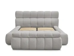 Kastenbett mit Bettkasten BOBOCHIC MONT-BLANC 160x200cm boucle-stoff hellgrau