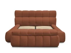 Kastenbett mit Bettkasten BOBOCHIC MONT-BLANC 180x200cm boucle-stoff orange