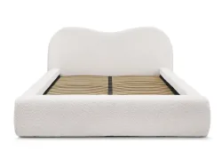 Kastenbett BOBOCHIC ORLANE 160x200cm boucle-stoff weiss