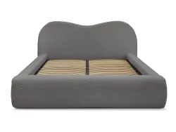 Kastenbett BOBOCHIC ORLANE 180x200cm boucle-stoff dunkelgrau