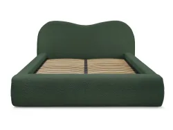 Kastenbett BOBOCHIC ORLANE 180x200cm boucle-stoff dunkelgrün