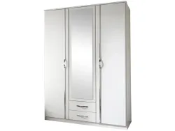 Drehtürenschrank PEMBERTON weiss 3 Türen 2 Schubladen
