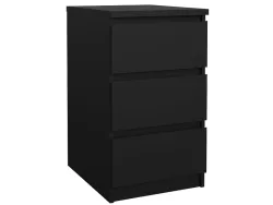 Nachttisch NAIA 3 Schubladen 40.4x50x70.1cm schwarz matt