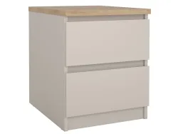 Nachttisch NAIA 2 Schubladen 40.4x50x49.5cm kaschmir matt
