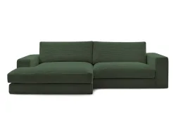 Ecksofa BOBOCHIC LEONARD Cord-Stoff grün