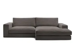 Ecksofa BOBOCHIC LEONARD Cord-Stoff rotbraun