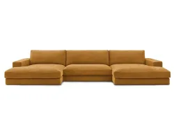 Wohnlandschaft BOBOCHIC LEONARD Stoff mit Textur gelb