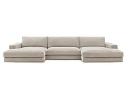 Wohnlandschaft BOBOCHIC LEONARD Stoff mit Textur beige