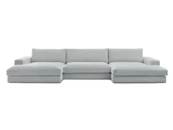 Wohnlandschaft BOBOCHIC LEONARD Cord-Stoff hellgrau
