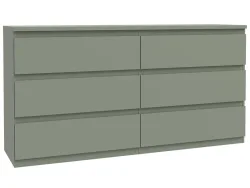 Kommode OLIVIA 6 Schubladen 42x153.9x79.8cm grün dekor