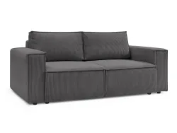 2er Sofa BOBOCHIC NIHAD Cord-Stoff dunkelgrau