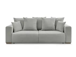 3er Sofa BOBOCHIC SIDONIE Cord-Stoff hellgrau
