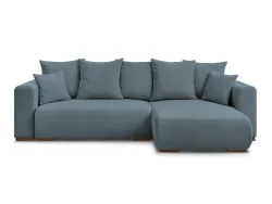 Ecksofa BOBOCHIC SIDONIE Cord-Stoff dunkelblau