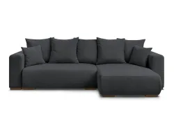 Ecksofa BOBOCHIC SIDONIE Cord-Stoff schwarz