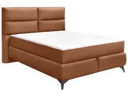 Boxspringbett EDEN cognacfarben 140x200cm fest