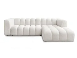 Ecksofa BOBOCHIC TALIA Boucle-Stoff weiss