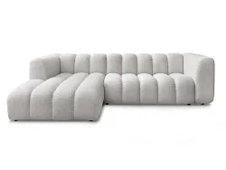 Ecksofa BOBOCHIC TALIA Boucle-Stoff hellgrau